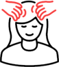 Black and red massage therapy icon