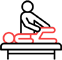 Black and red osteotherapy icon