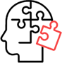 Black and red psychotherapy icon