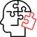 Black and red psychotherapy icon