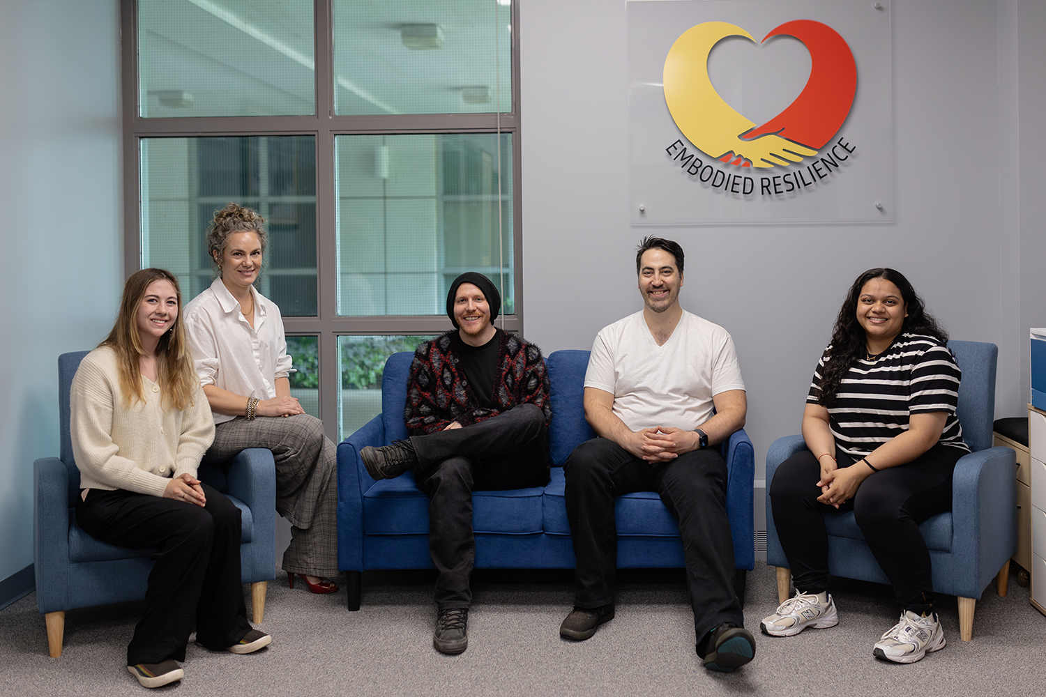 Group photo of 5 members of the Embodied Resilience team.